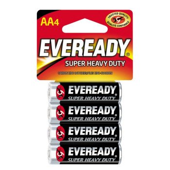 Eveready 1215 1215SW-4 Battery, 1.5 V Battery, 1.1 Ah, AA Battery, Alkaline, Manganese Dioxide, Zinc