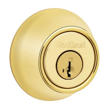 Kwikset 660 Series 660M 3 SMT CP RCS K6 Deadbolt, 3 Grade, Keyed Key, Zinc, Polished Brass, 2-3/8, 2-3/4 in Backset