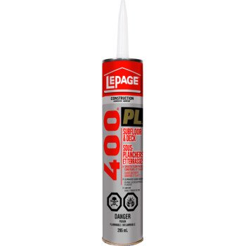 LePage PL 400 1654126 Subfloor and Deck Adhesive, Beige, 295 mL Cartridge