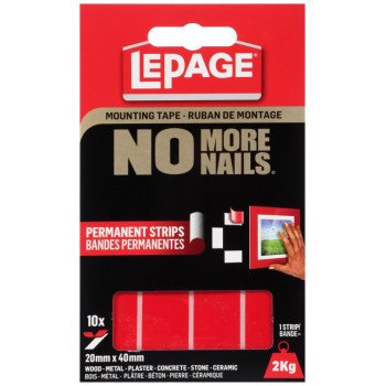 LePage No More Nails 1873067 Mounting Tape, 40 mm L, 20 mm W, White