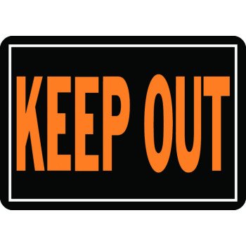 Hy-Ko Hy-Glo Series 807 Identification Sign, Rectangular, KEEP OUT, Fluorescent Orange Legend, Black Background