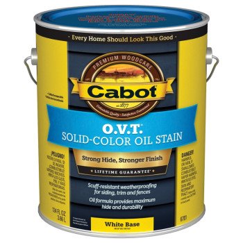 Cabot O.V.T. 140.0006701.007 Oil Stain, Flat, White, Liquid, 1 gal