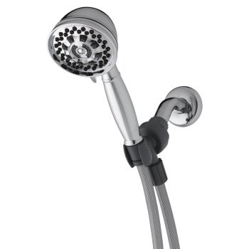 Waterpik XAT-643E Handheld Shower Head, 1.8 gpm, 6 Spray Settings, Chrome, 5 ft L Hose