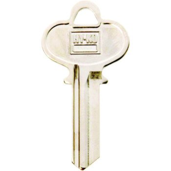 Hy-Ko 11010DE5 Key Blank, Brass, Nickel, For: Dexter Cabinet, House Locks and Padlocks