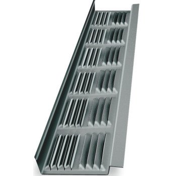 Master Flow LSV8 Soffit Vent, 2-3/4 in L, 1/4 in W, 68 sq-ft Net Free Ventilating Area, Aluminum, Mill