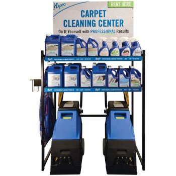 nyco DSP-CR01 Display Rack, 10 to 12 Case Mixed Products, 3 Carpet Cleaning Machines