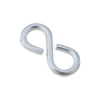 National Hardware N121-392 S-Hook, 15 lb Working Load, 0.105 in Dia Wire, Steel, Zinc