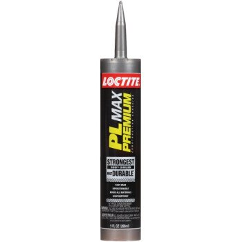 Loctite PL PREMIUM MAX 2292244 Construction Adhesive, Gray, 9 oz Cartridge