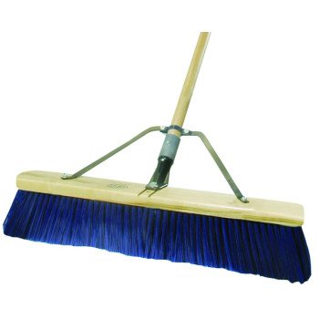 Quickie 00869HDSU Push Broom, 24 in Sweep Face, Polypropylene Bristle, Wood Handle