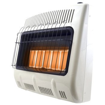 Mr. Heater MHVFDF30RTT Vent-Free Radiant Dual Fuel Heater, 31 in W, 28.37 in H, 30,000 Btu/hr Heating, White