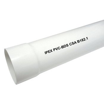 IPEX 4043 Sewer Pipe, 4 in, 10 ft L, Solvent Weld, PVC