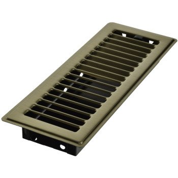 Imperial RG0201 Floor Register, 10 in L, 3 in W, Steel, Antique Brass