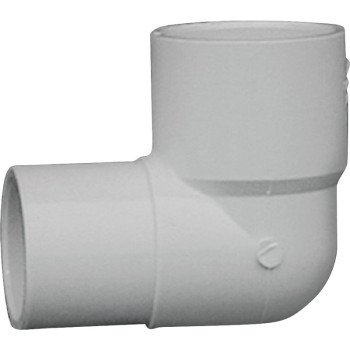 IPEX 435546 Street Pipe Elbow, 1 in, Spigot x Socket, 90 deg Angle, PVC, White, SCH 40 Schedule, 150 psi Pressure