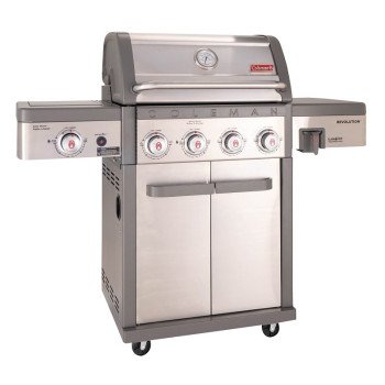 Coleman Revolution RV-401BBQ Barbecue Grill, 50,000 Btu/hr, Propane, 4-Burner