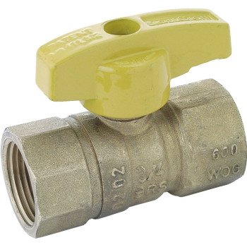 BrassCraft PSBV503-8 Gas Ball Valve, 1/2 in Connection, FIP, 5 psi Pressure, Brass Body