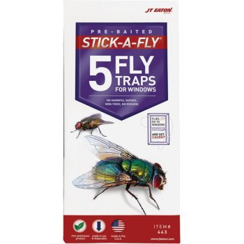 J.T. Eaton Stick-A-Fly 443 Fly Trap, Solid, Petrol, 5, Pack