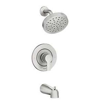 Moen Rinza Posi-Temp 82628SRN Tub and Shower Faucet, Single Function Showerhead, 1.75 gpm Showerhead, 1-Handle