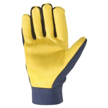 Wells Lamont 3207-2XL Work Gloves, Men's, 2XL, Spandex Back, Blue/Gold/Yellow