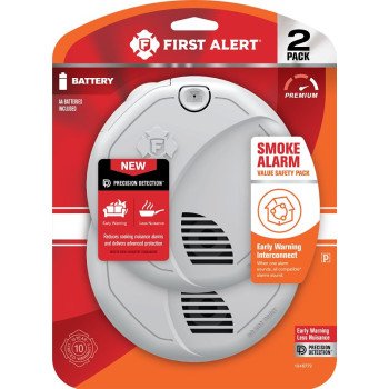 First Alert 1046772 Smoke Alarm with Voice Alerts, Photoelectric Sensor, Alarm: Voice