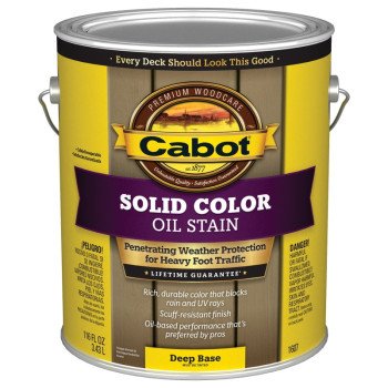 Cabot 140.0001607.007 Decking Stain, Opaque, Deep Base, Liquid, 1 gal