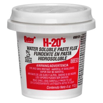 Oatey H-20 Series 30131 Water Soluble Flux, 4 oz, Paste, Light Yellow