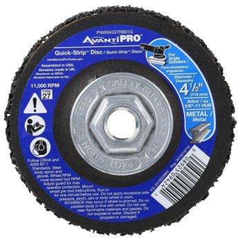 Avanti Pro PNW045STRB01G Quick-Strip Disc, 4-1/2 in Dia, 5/8-11 Arbor