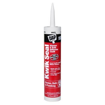 DAP KWIK SEAL 18032 Adhesive Caulk, White, -20 to 150 deg F, 10.1 oz Cartridge