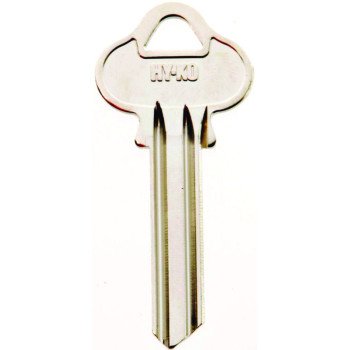 Hy-Ko 11010L4 Key Blank, Brass, Nickel, For: Lockwood Cabinet, House Locks and Padlocks