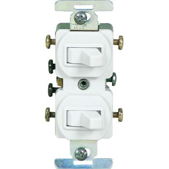 Eaton Wiring Devices 276W-BOX Combination Toggle Switch, White, 15 A, 120/277 V, Screw Terminal