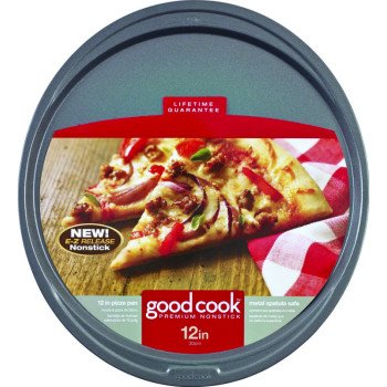 Goodcook 04036 Pizza Pan, Oval, 11-3/4 in Dia, 16.4 in L, 14-1/2 in W, Steel