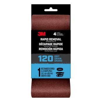 3M 27401 Sanding Belt, 3 in W, 21 in L, 120 Grit, Aluminum Oxide Abrasive