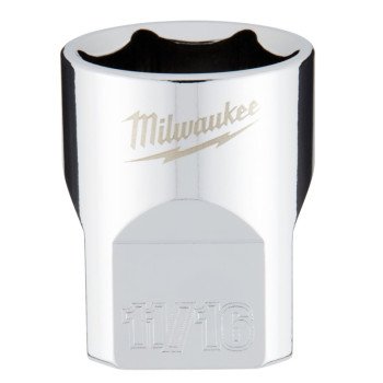 Milwaukee 45-34-9067 Socket, 11/16 in Socket, 3/8 in Drive, 6-Point, Chrome Vanadium Steel, Chrome