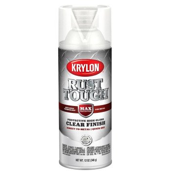 Krylon Rust Tough K09247008 Enamel Spray Paint, Gloss, Clear, 12 oz, Can