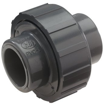 B & K 164-607 Pipe Union, 1-1/2 in, Solvent Weld, PVC, Gray, SCH 80 Schedule, 150 psi Pressure