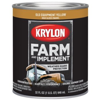 Krylon K02042000 Farm Equipment Paint, High-Gloss Sheen, Old Equipment Cat Yellow, 1 qt