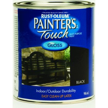 RUST-OLEUM PAINTER'S Touch 254937 Brush-On Paint, Gloss, Black, 946 mL Can