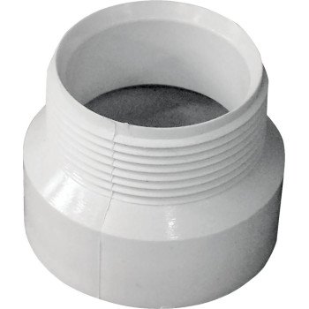 Canplas 192871 Pipe Adapter, 1-1/2 in, MNPT x Hub, PVC, White