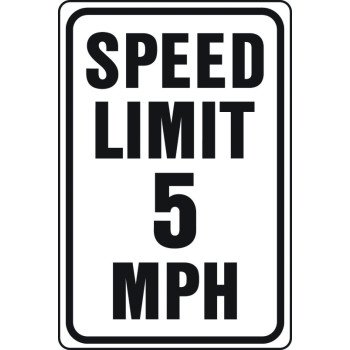 Hy-Ko HW-23 Traffic Sign, Rectangular, SPEED LIMIT 5, Black Legend, White Background, Aluminum