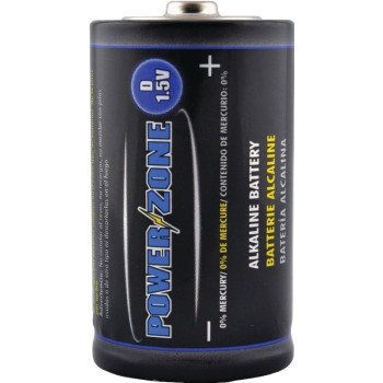 PowerZone LR20-4P-DB Battery, 1.5 V Battery, D Battery, Zinc, Manganese Dioxide, and Potassium Hydroxide