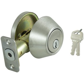 ProSource Signature Series D261-RU5V Deadbolt, 3 Grade, Stainless Steel, 2-3/8, 2-3/4 in Backset, KW1 Keyway