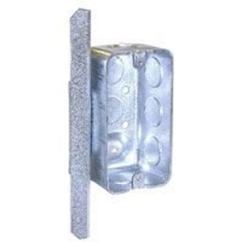 Raco 661 Handy Box, 13 cu-in, 1-Gang, 8-Knockout, 1/2 in Knockout, Galvanized Steel, Gray, Bracket Mounting