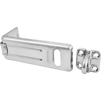 Master Lock 704D Hasp, 4-1/2 in L, 1-3/4 in W, Steel, Zinc, 1/2 in Dia Shackle