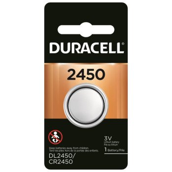 Duracell DL2450BPK Battery, 3 V Battery, 600 mAh, CR2450 Battery, Lithium, Manganese Dioxide