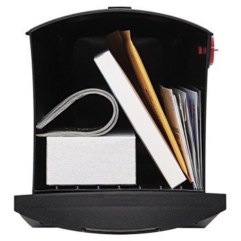 Gibraltar Mailboxes Patriot Series GMB505B01 Rural Mailbox, 1000 cu-in Capacity, Plastic, 8.4 in W, 20-1/2 in D, Black