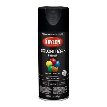 Krylon COLORmaxx K05581007 Primer, Black, 12 oz