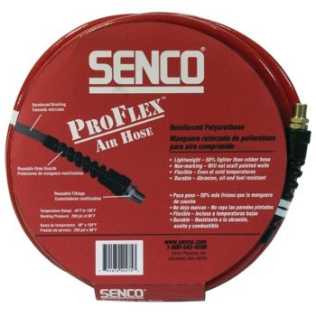 Senco PC0977 Air Hose, 1/4 in OD, 50 ft L, MPT, 250 psi Pressure, Polyurethane