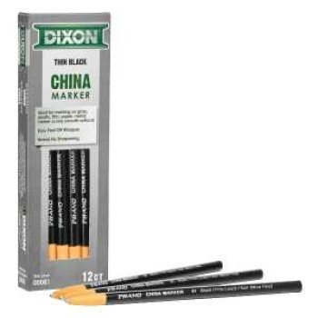 Dixon Ticonderoga 00081 China Marker, Black, 7 in L