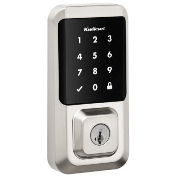 Kwikset Halo Series 939 WIFI TSCR 15 Electronic Deadbolt, Satin Nickel, Residential, AAA Grade, Zinc, Keypad Included