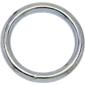 Campbell T7665001 Welded Ring, 200 lb Working Load, 2 in ID Dia Ring, #7B Chain, Steel, Nickel-Plated