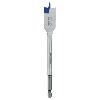 Irwin 88813 Spade Drill Bit, 13/16 in Dia, 6 in OAL, Flat Flute, 1/4 in Dia Shank, Hex Shank